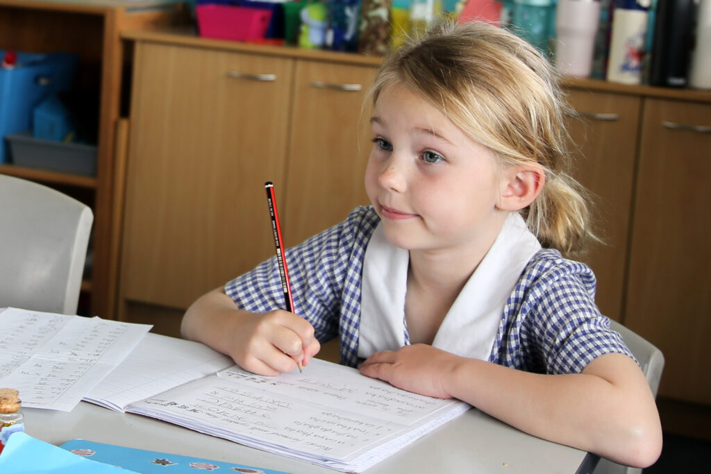 Young girl in the classroom