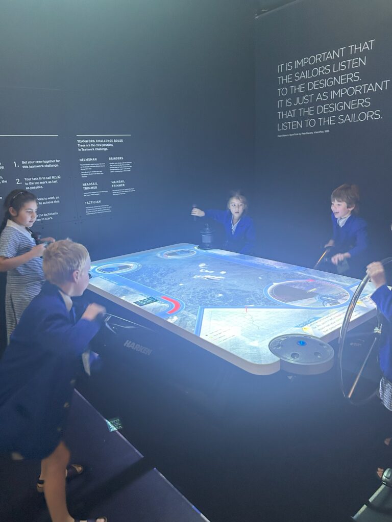 Children look at the Star Compass