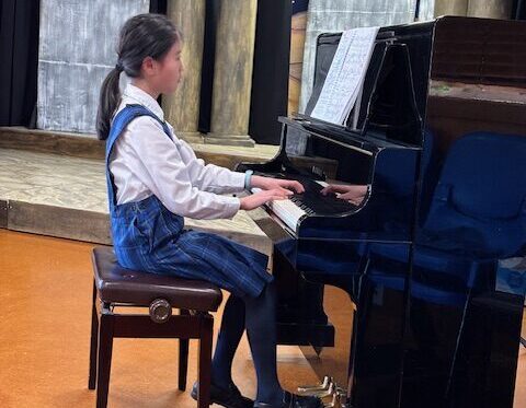 Young female pianist