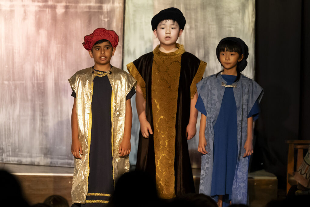 Three children dressed as wise men