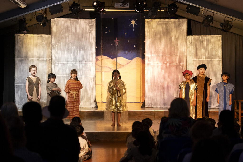 A school nativity play on stage