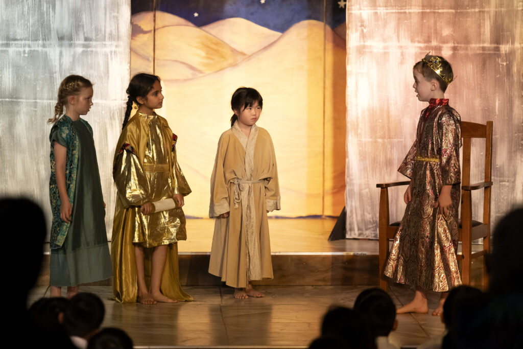 A group of children putting on a play