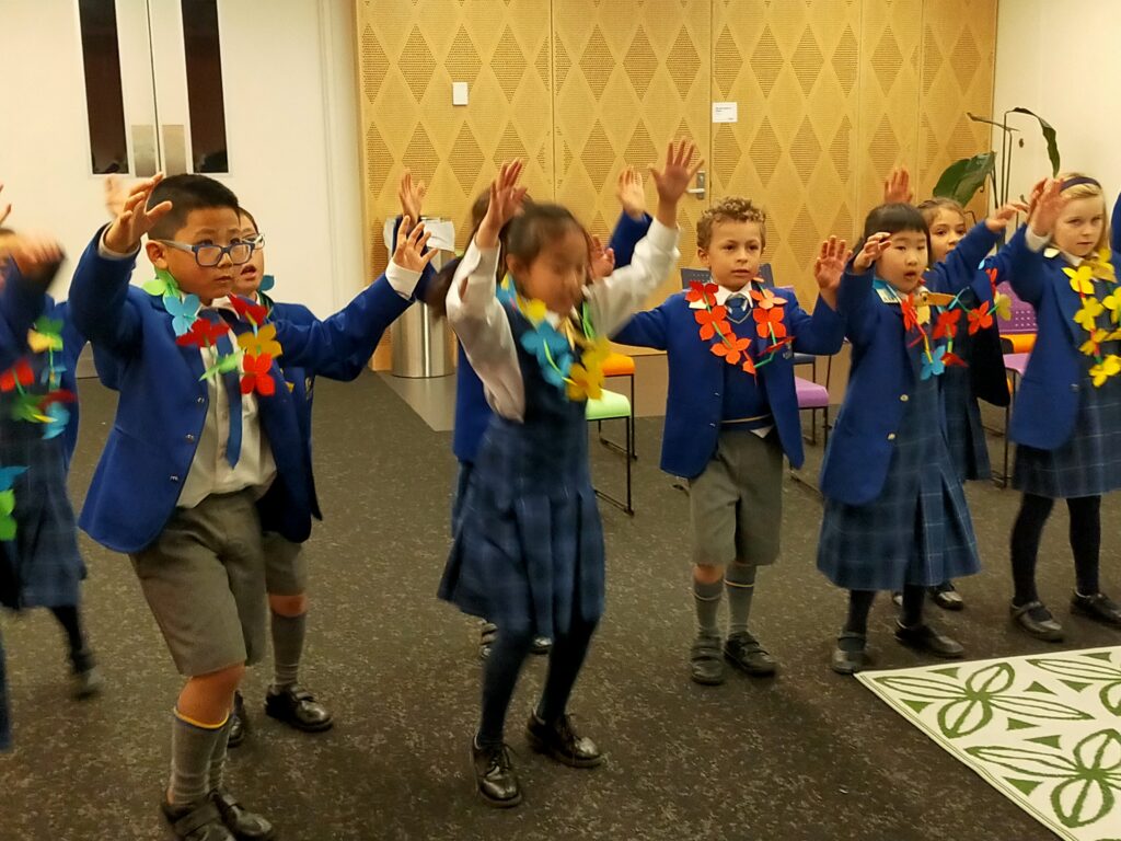 A group of children dancing